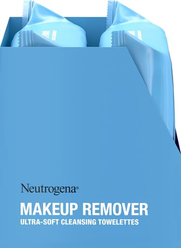 Neutrogena Makeup Remover Micellar Wipes for Face Daily Gently Removes Oil Dirt and Waterproof Makeup in a Simple Fully Plant-Based Cloth, 2 pack of 25 ct