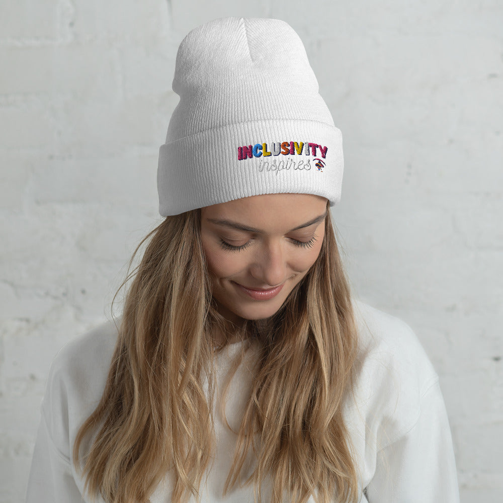 Cuffed Beanie || Inclusivity Inspires || Brand Slogan || One Size Fit image 16