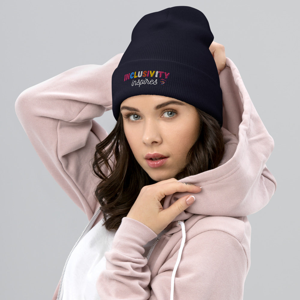 Cuffed Beanie || Inclusivity Inspires || Brand Slogan || One Size Fit image 8