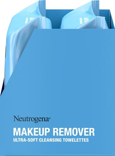 Neutrogena Makeup Remover Micellar Wipes for Face Daily Gently Removes Oil Dirt and Waterproof Makeup in a Simple Fully Plant-Based Cloth, 2 pack of 25 ct