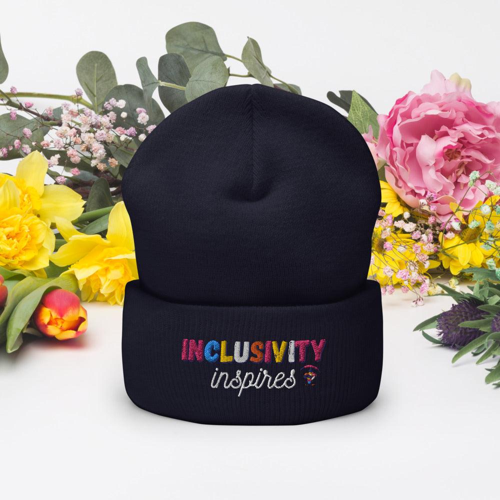 Cuffed Beanie || Inclusivity Inspires || Brand Slogan || One Size Fit image 7