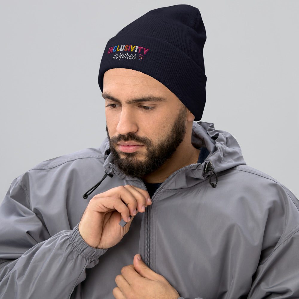 Cuffed Beanie || Inclusivity Inspires || Brand Slogan || One Size Fit image 9
