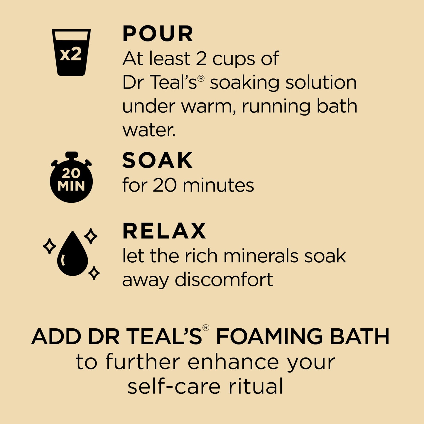 Dr Teal's Pure Epsom Magnesium Salt Soak, Soothe & Sleep with Lavender, 3 lb (Pack of 4)