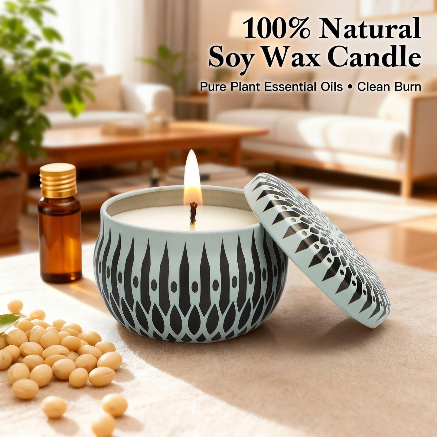 Scented Candles Gift Set, 10 Pack Candles for Home Scented, 250 Hour Long Lasting Soy Candle with Two Coasters, Gifts for Women, Aromatherapy Candle for Stress Relief, Relaxation, Bath, Yoga