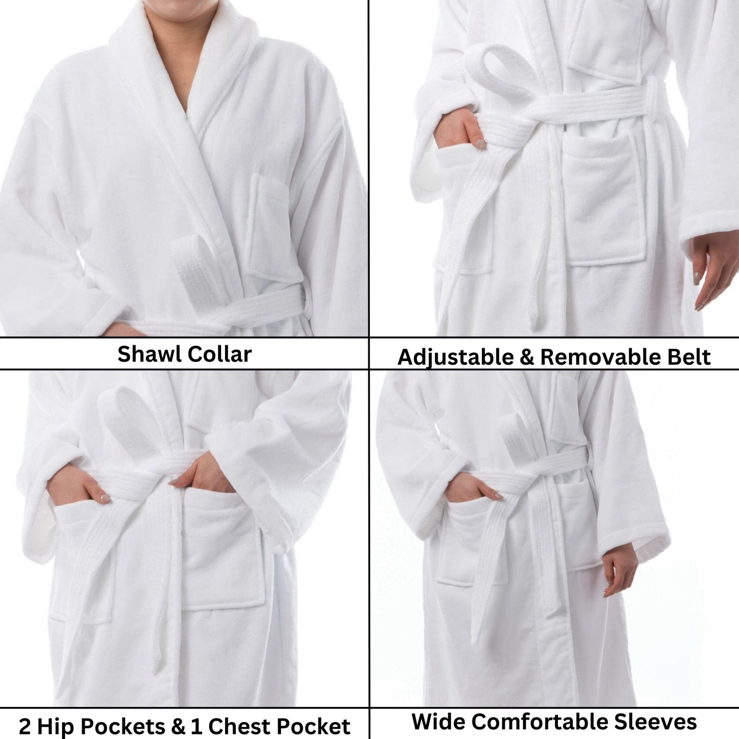 Alpine Swiss Blair Womens Cotton Terry Cloth Bathrobe Shawl Collar Velour Spa Robe