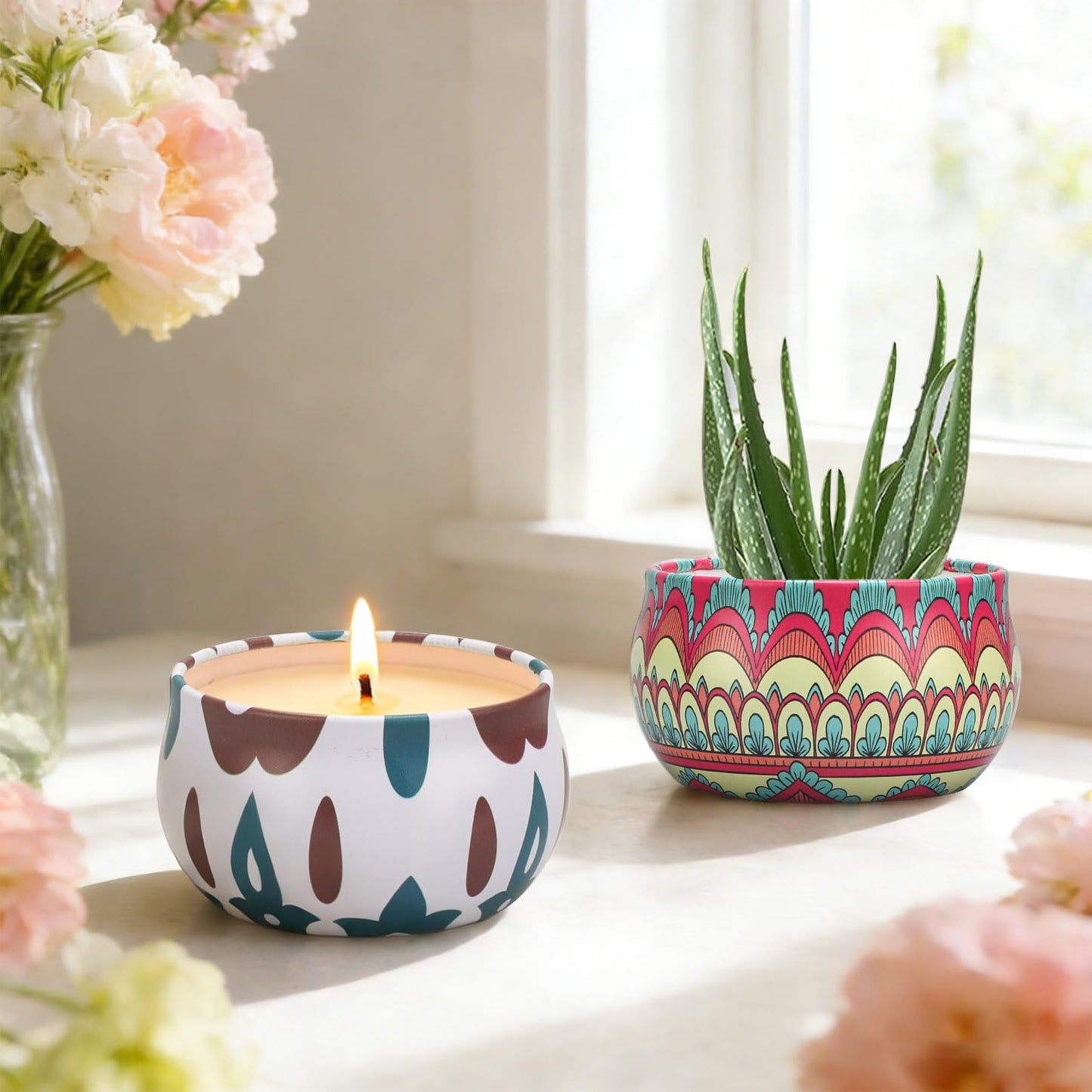Scented Candles Gift Set, 10 Pack Candles for Home Scented, 250 Hour Long Lasting Soy Candle with Two Coasters, Gifts for Women, Aromatherapy Candle for Stress Relief, Relaxation, Bath, Yoga