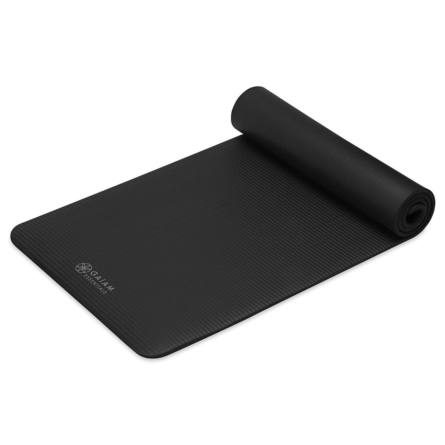 Gaiam Yoga Mat, Pilates & Exercise Mat, Thick 2/5" (10mm) Workout Mat with Easy-Cinch Carrying Strap for Home & Gym Workouts
