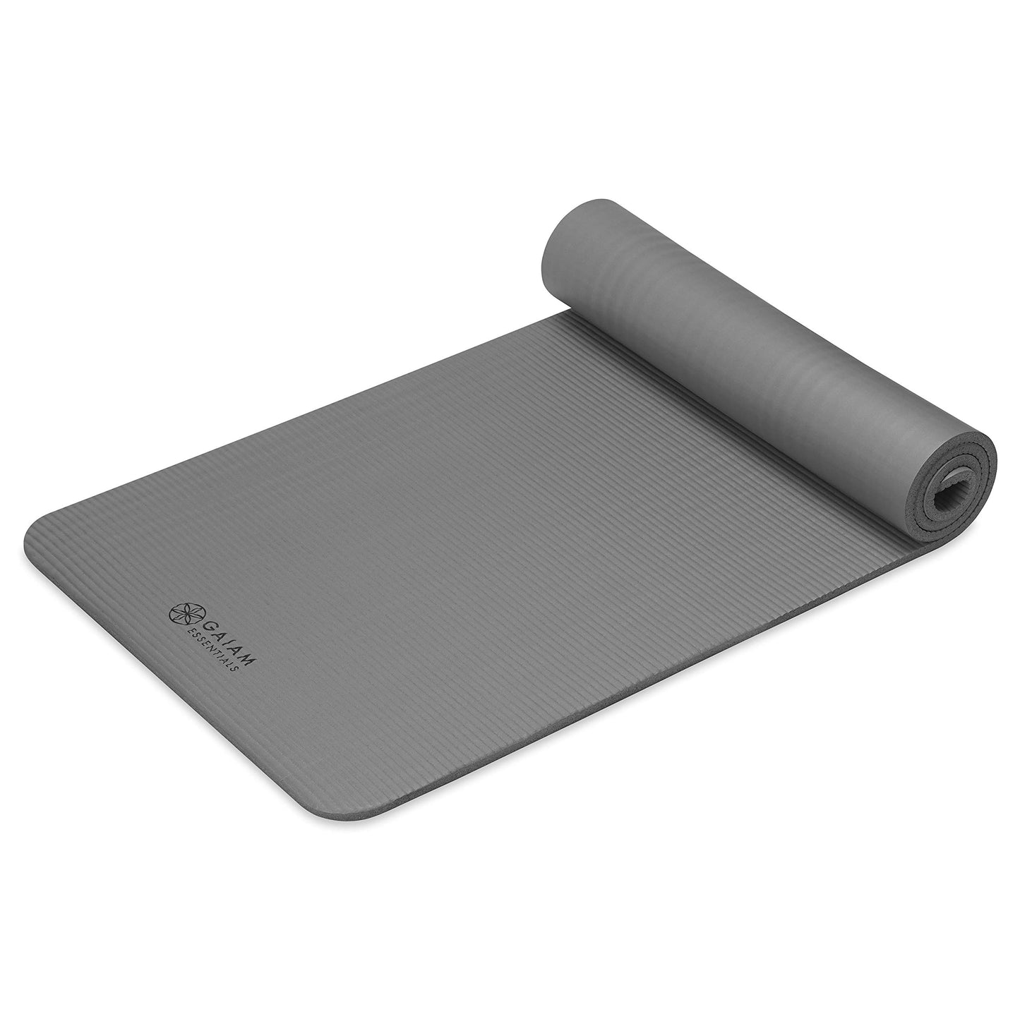 Gaiam Yoga Mat, Pilates & Exercise Mat, Thick 2/5" (10mm) Workout Mat with Easy-Cinch Carrying Strap for Home & Gym Workouts
