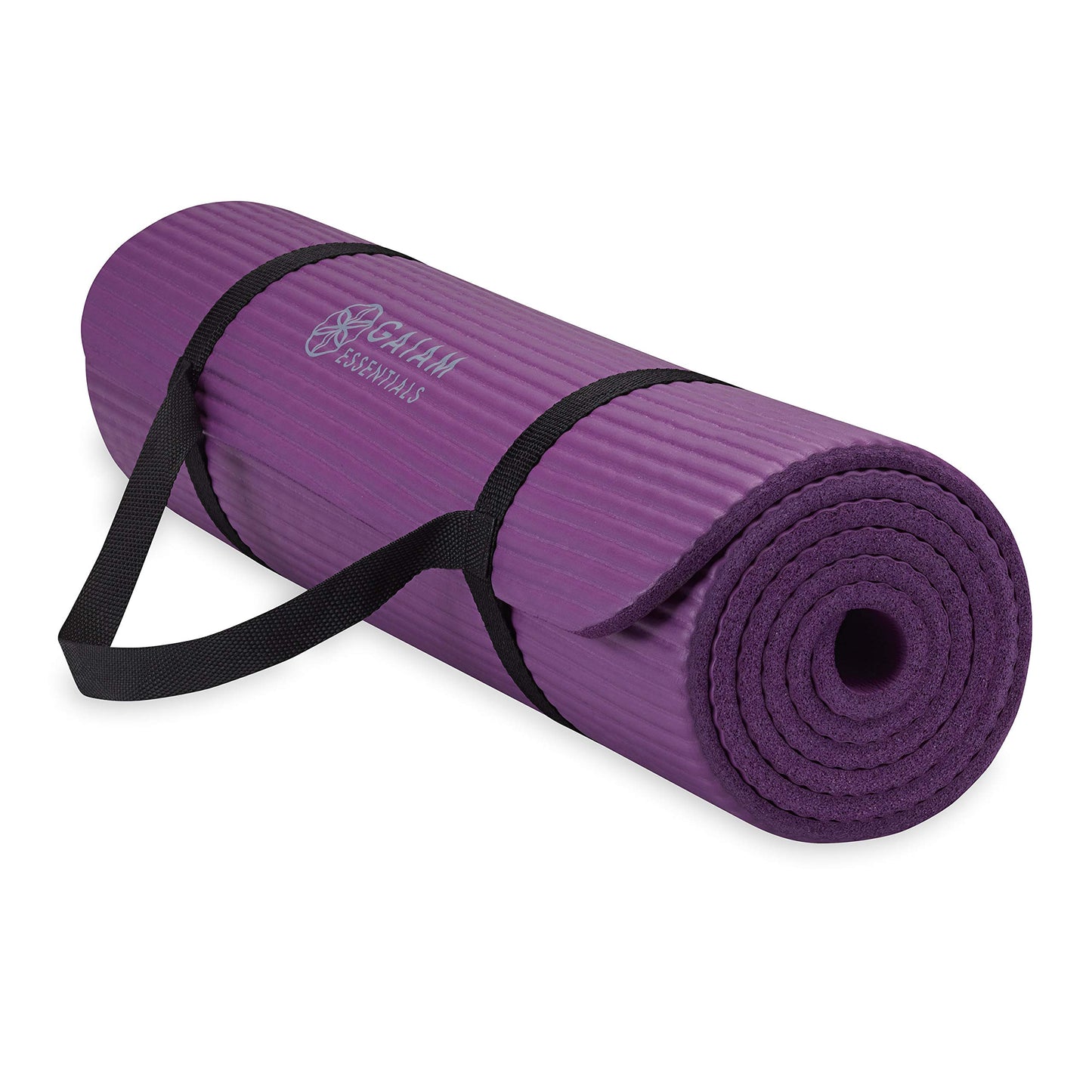 Gaiam Yoga Mat, Pilates & Exercise Mat, Thick 2/5" (10mm) Workout Mat with Easy-Cinch Carrying Strap for Home & Gym Workouts
