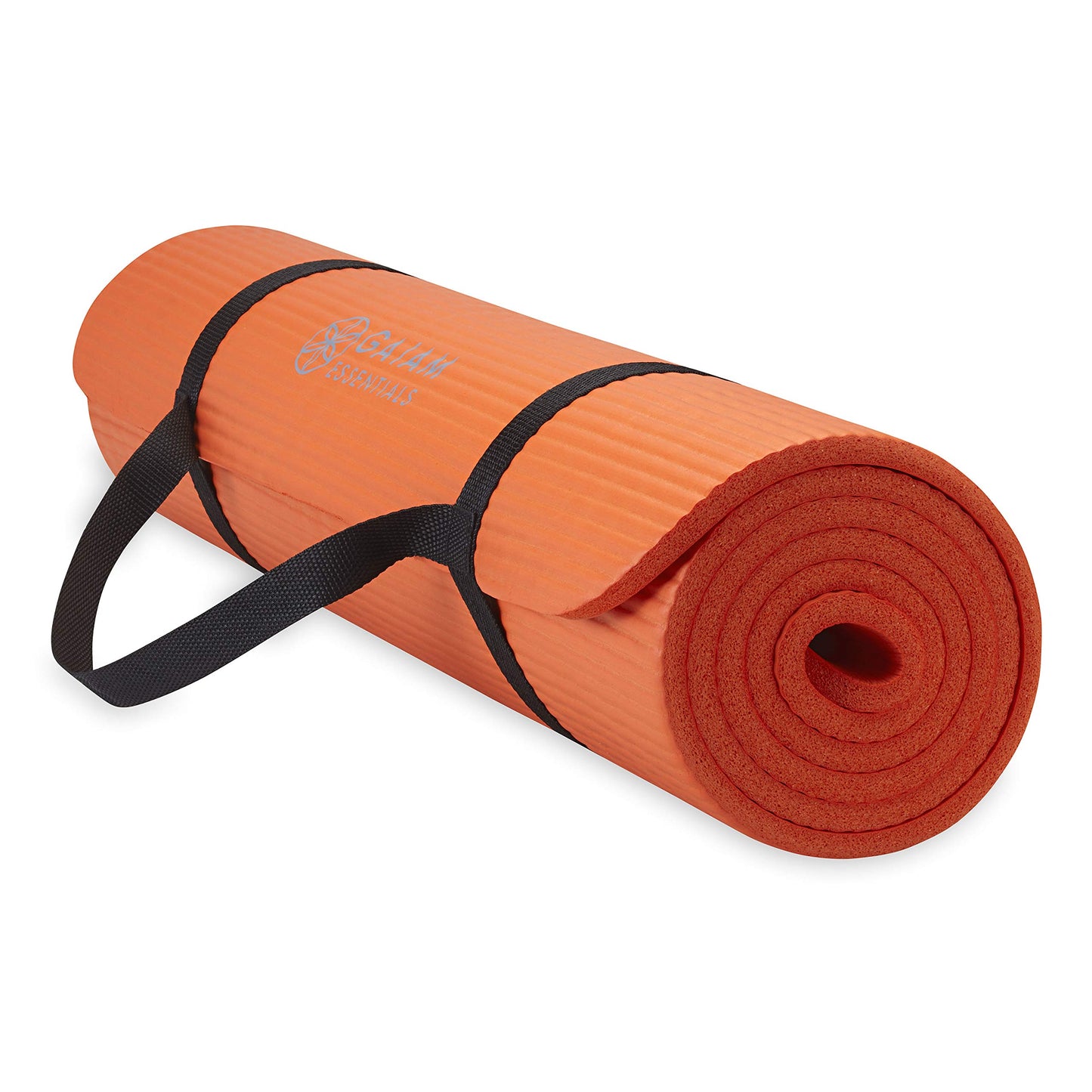 Gaiam Yoga Mat, Pilates & Exercise Mat, Thick 2/5" (10mm) Workout Mat with Easy-Cinch Carrying Strap for Home & Gym Workouts