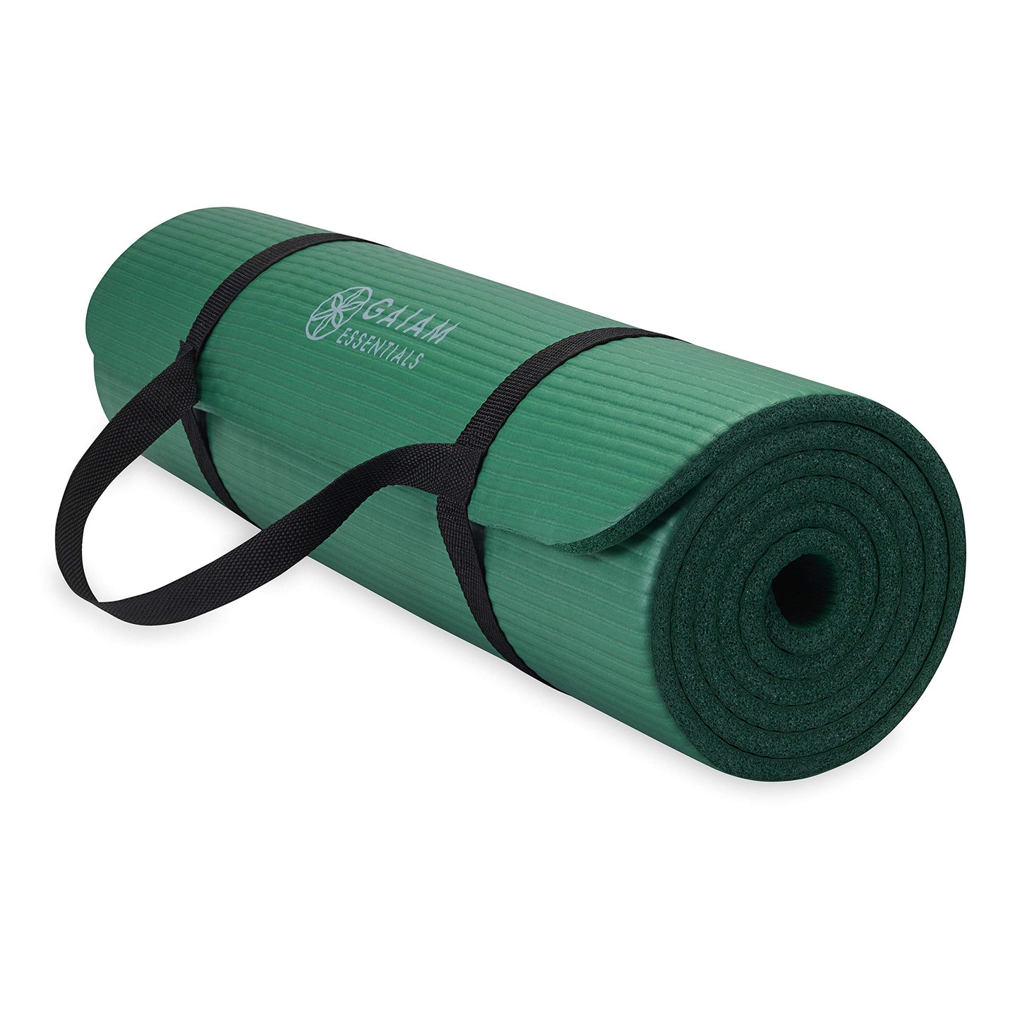 Gaiam Yoga Mat, Pilates & Exercise Mat, Thick 2/5" (10mm) Workout Mat with Easy-Cinch Carrying Strap for Home & Gym Workouts