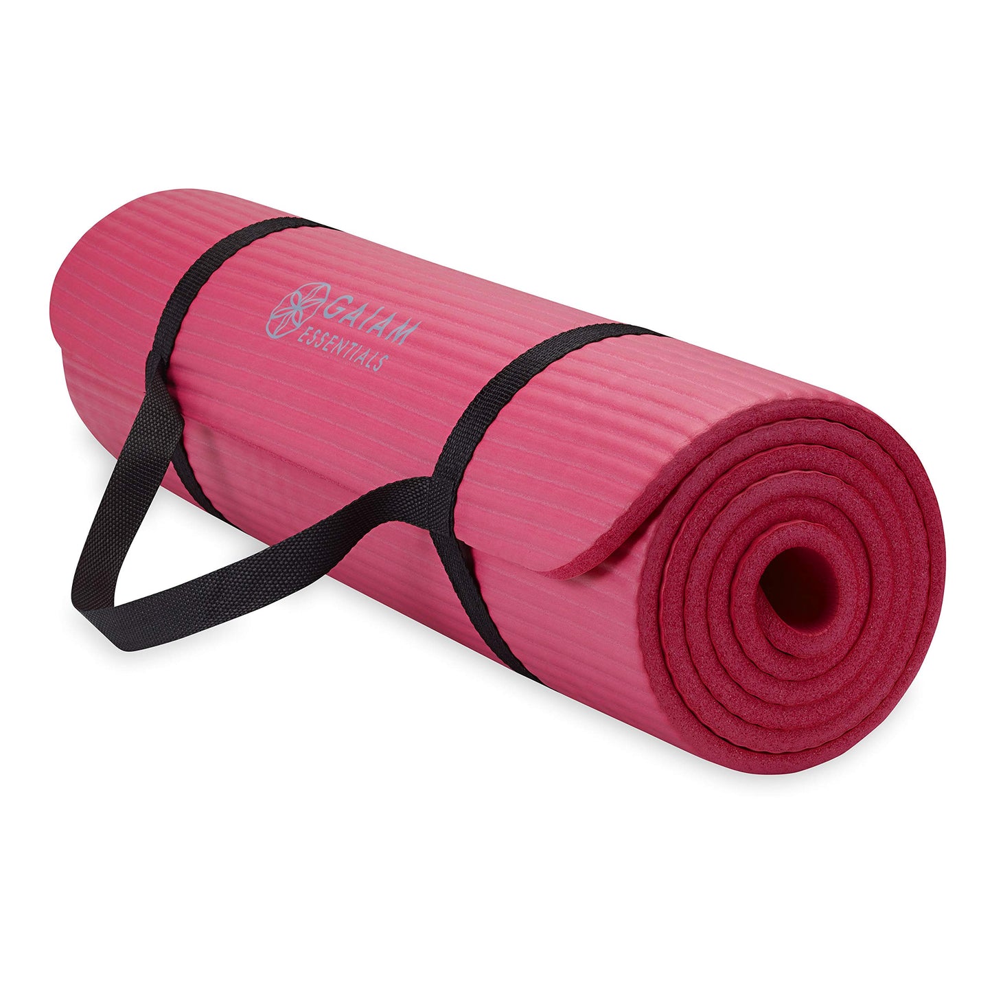 Gaiam Yoga Mat, Pilates & Exercise Mat, Thick 2/5" (10mm) Workout Mat with Easy-Cinch Carrying Strap for Home & Gym Workouts