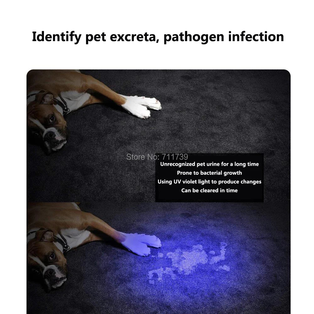 51 LED UV Light 395-400nm LED UV Flashlight Money Ore Pet Stains Tinea Scorpion Leakage Invisible Ink Marker Detector Lamp Torch
