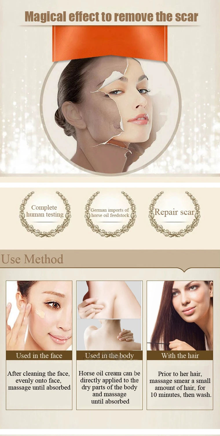 BIOAQUA Face Cream Horse Oil Ointment Moisturizer Improve Drying Anti-Aging Moisturizing Whitening Day Cream Face Body Skin Care