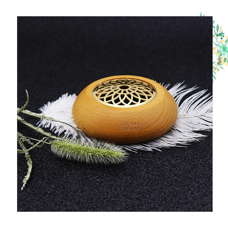 Essential Oil Aromatherapy Diffuser Wooden Stainless Steel Cover Aroma Eco-Friendly Fragrance Diffused Wood Refreshing