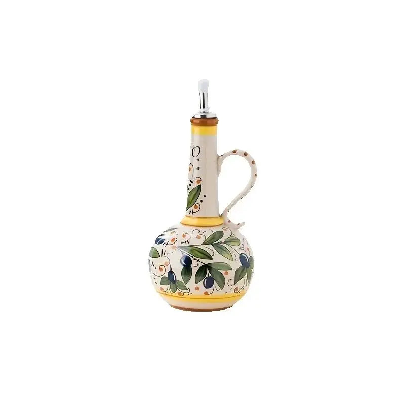BPA-Free Olive Oil Dispenser Underglaze Embossed Ceramic Oil Vinegar Can Kitchen Accessories Storage Dispenser Container Bottle