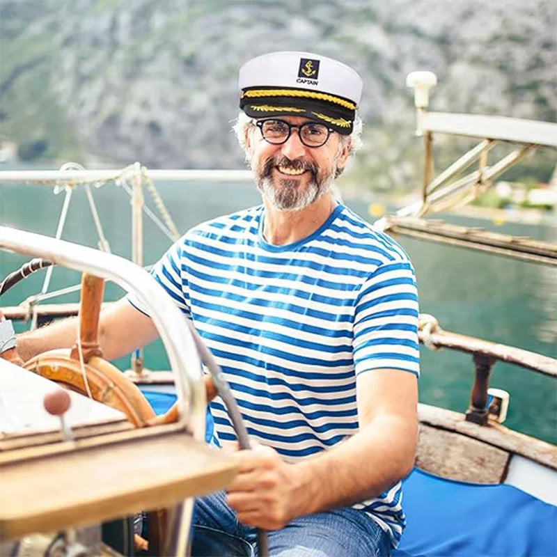 Adult Yacht Sailor Captain Hat Adjustable Men's and Women's Party Hat Makeup Ball Dressing Event Excellent Stylish Accessories