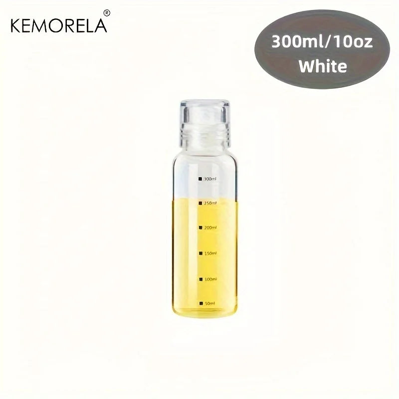 1PCS BBQ Cooking Oil Bottle With Scale Sealing Glass Oil Can For Air Fryer Sauce Vinegar Cooking Kitchen Supplies 300/450/600ML