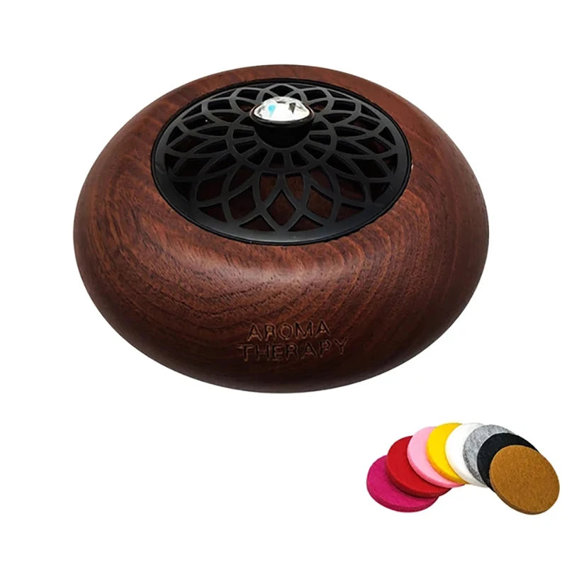 Essential Oil Aromatherapy Diffuser Wooden Stainless Steel Cover Aroma Eco-Friendly Fragrance Diffused Wood Refreshing
