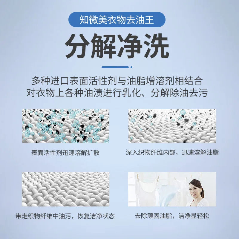 Clothing oil remover, a magic tool for removing oil stains from clothes. Bio-enzyme oil Remover King, removes stubborn stains
