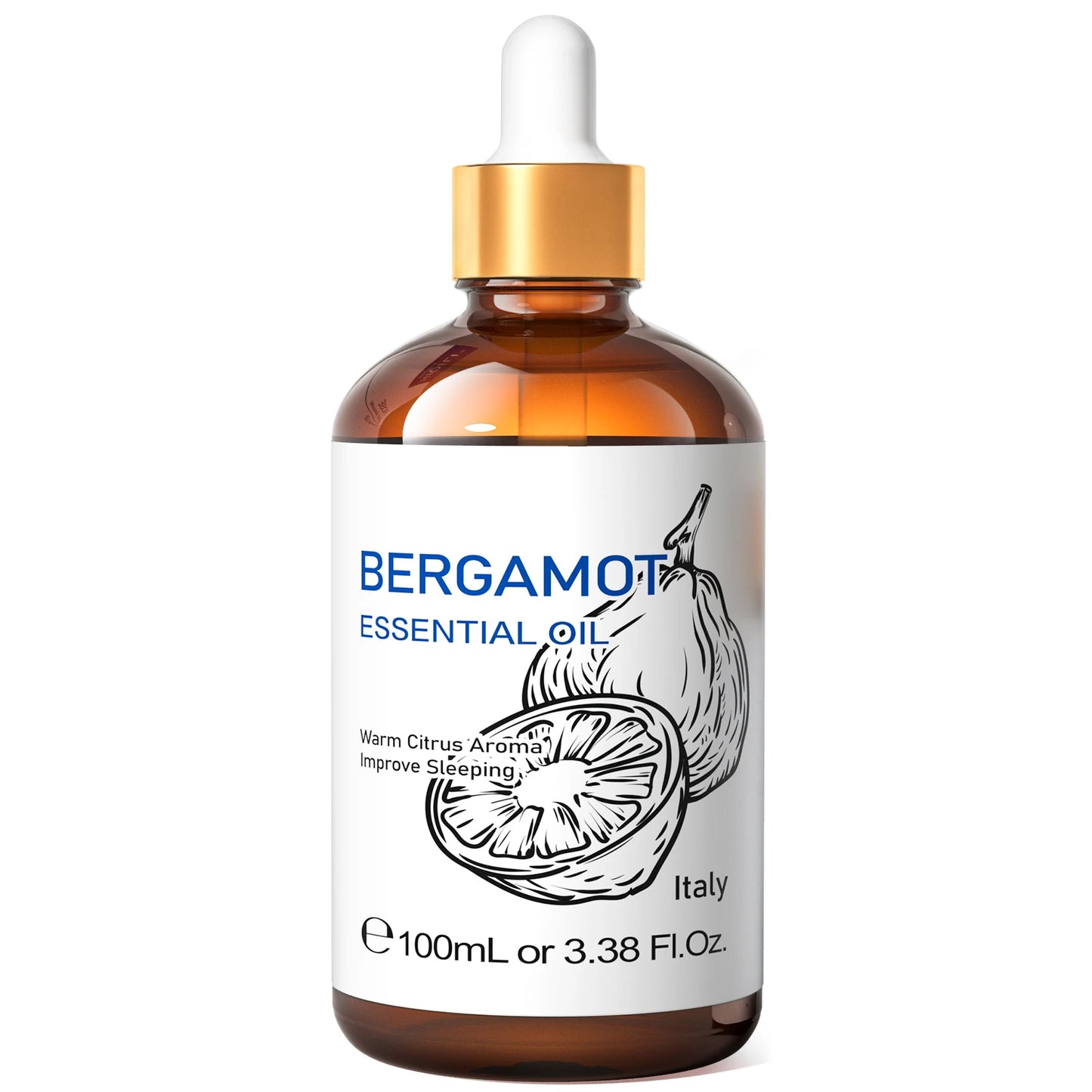 HIQILI 100ML Bergamot Essential Oils,100% Pure Nature for Aromatherapy, Diffuser, Humidifier, Massage, Deep Relaxation