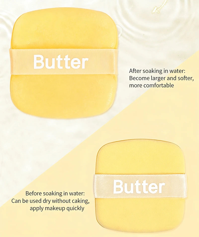 Butter Puff Air Cushion Biscuit Super Soft Becomes Bigger When Encountering Water Liquid Foundation Makeup Tool Is Double-sided
