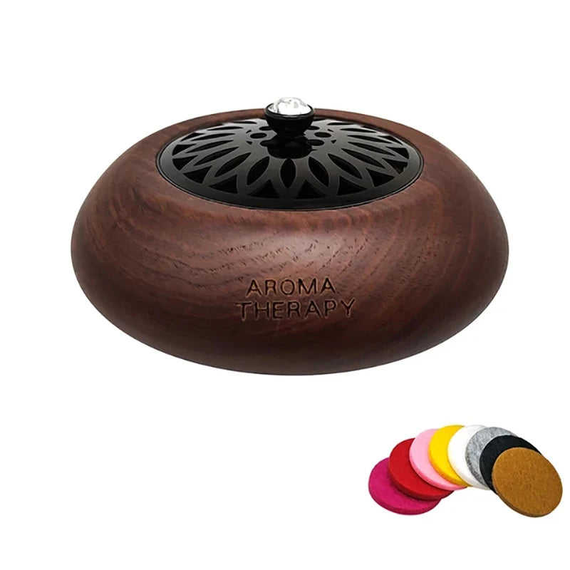 Essential Oil Aromatherapy Diffuser Wooden Stainless Steel Cover Aroma Eco-Friendly Fragrance Diffused Wood Refreshing