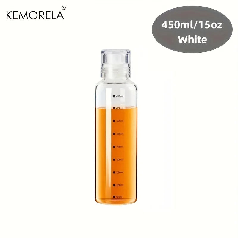 1PCS BBQ Cooking Oil Bottle With Scale Sealing Glass Oil Can For Air Fryer Sauce Vinegar Cooking Kitchen Supplies 300/450/600ML
