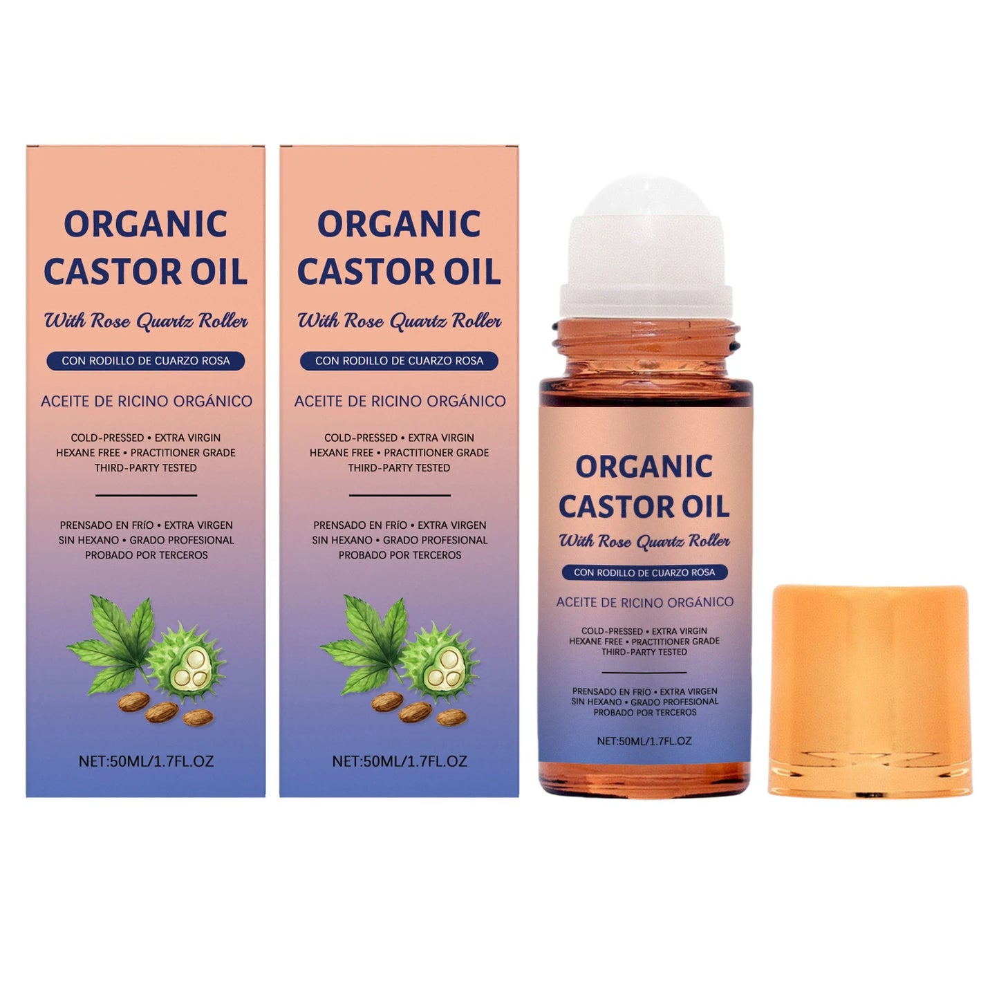 Organic Castor Oil Moisturizing Improve Skin Elasticity Relieve Dryness Discomfort Brightening Skin Tone Cold-Pressed Castor Oil