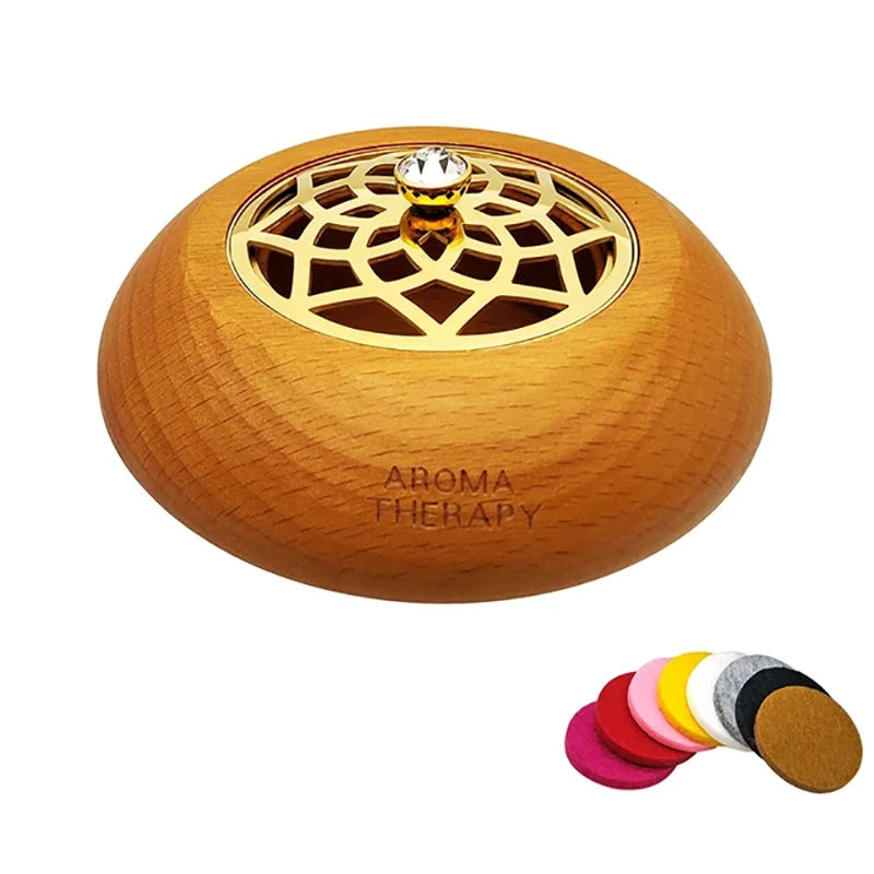Essential Oil Aromatherapy Diffuser Wooden Stainless Steel Cover Aroma Eco-Friendly Fragrance Diffused Wood Refreshing