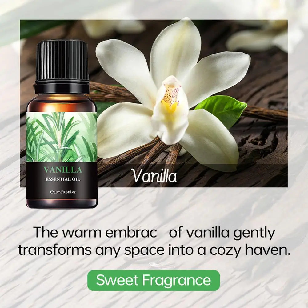 15 Flavors Essential Oils For Aroma Diffuser Air Humidifier Home Water-soluble Cherry Blossom Sandalwood Jasmine Ocean Rose 10ml