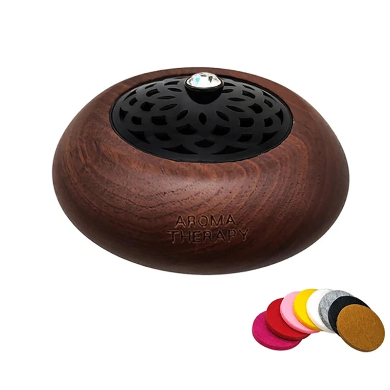 Essential Oil Aromatherapy Diffuser Wooden Stainless Steel Cover Aroma Eco-Friendly Fragrance Diffused Wood Refreshing