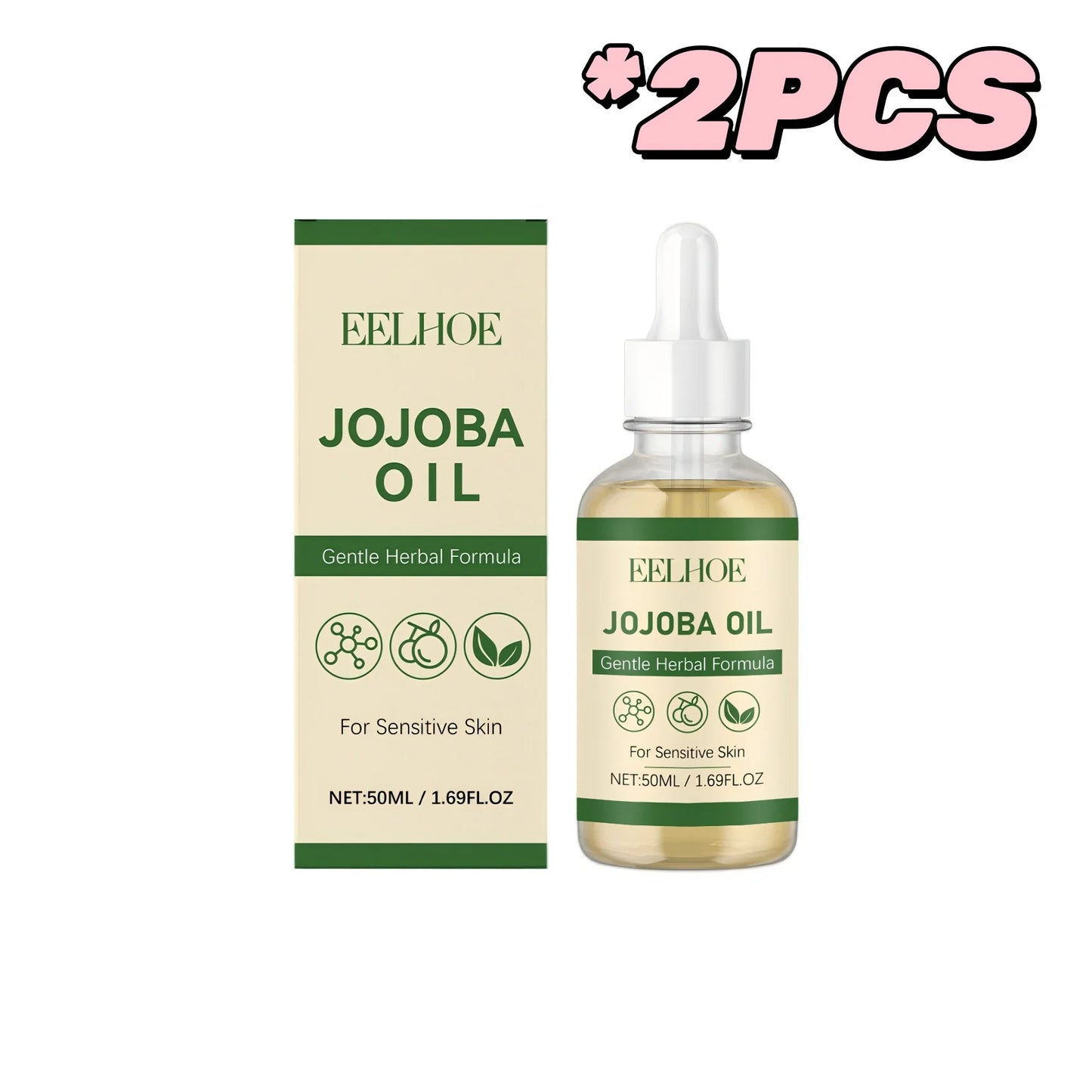 100% Pure Organic Jojoba Oil Cold Pressed Natural Body Massage Oil Moisturizing Hydrating Anti Dry Skin Care for Face Hair Nails