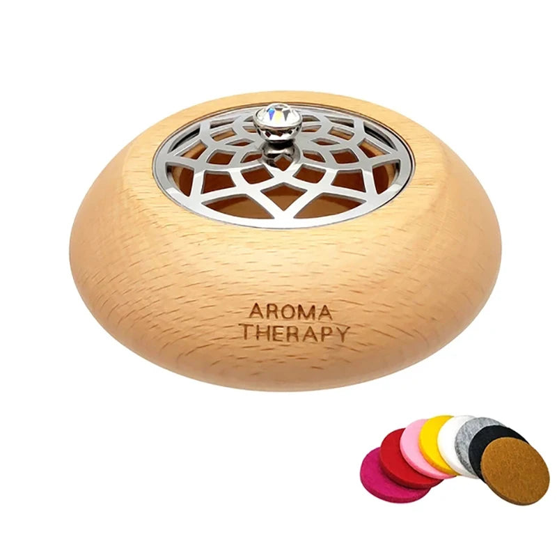 Essential Oil Aromatherapy Diffuser Wooden Stainless Steel Cover Aroma Eco-Friendly Fragrance Diffused Wood Refreshing