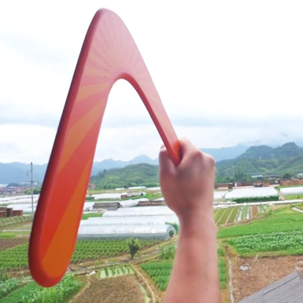 Wooden Boomerang Sports Throwback V Shaped Boomerang Flying Disc Throw Outdoor Game Toys for Kids Adult Interactive Playing Prop