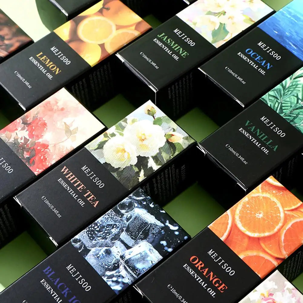 15 Flavors Essential Oils For Aroma Diffuser Air Humidifier Home Water-soluble Cherry Blossom Sandalwood Jasmine Ocean Rose 10ml