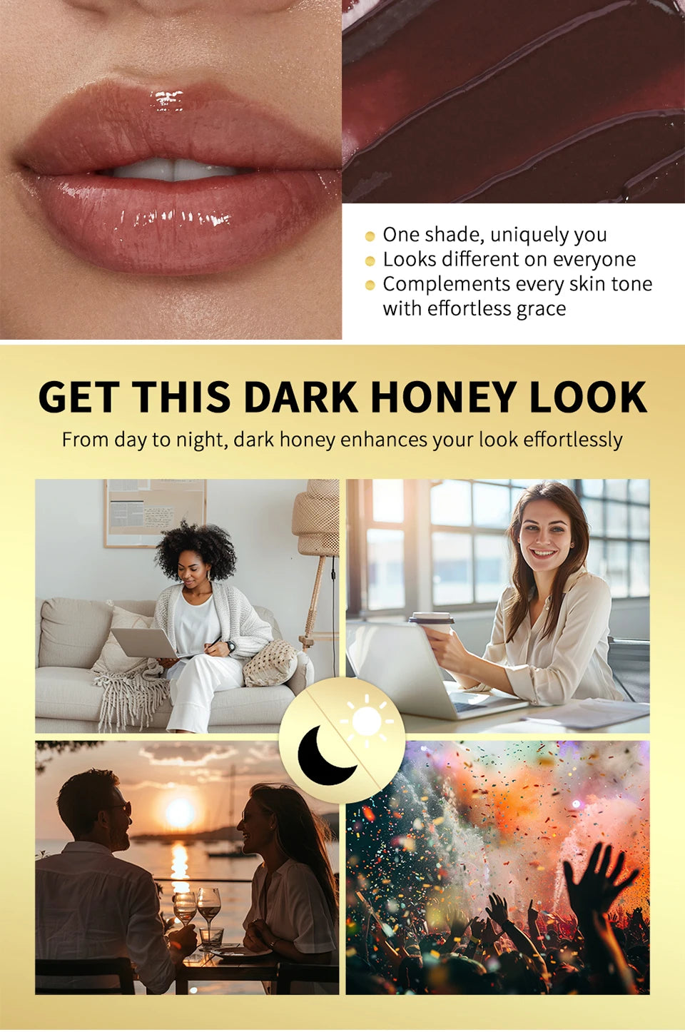 Black Honey Lip Balm-Nourishing and Moisturizing Vitamin E Lip Balm,Winter Lip Care for All Skin Types Makeup Lip Care Cosmetics