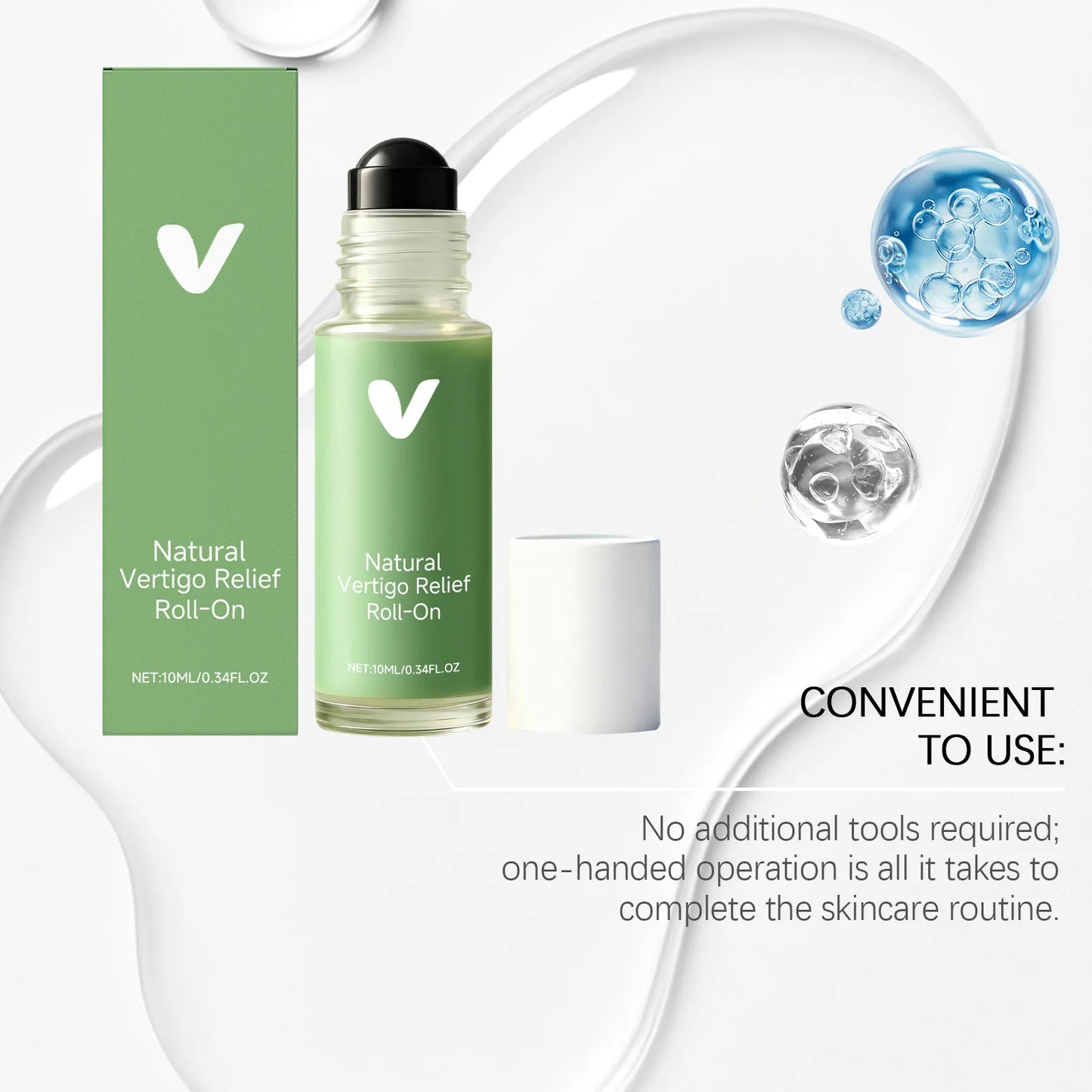 Roll-On Essential Oil - Cooling Soothing Massage for Ear Area, Compact Portable, Unisex Formula, Ideal for Daily Local Care