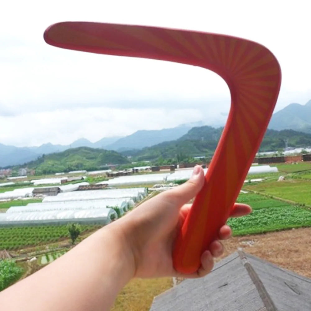 Wooden Boomerang Sports Throwback V Shaped Boomerang Flying Disc Throw Outdoor Game Toys for Kids Adult Interactive Playing Prop