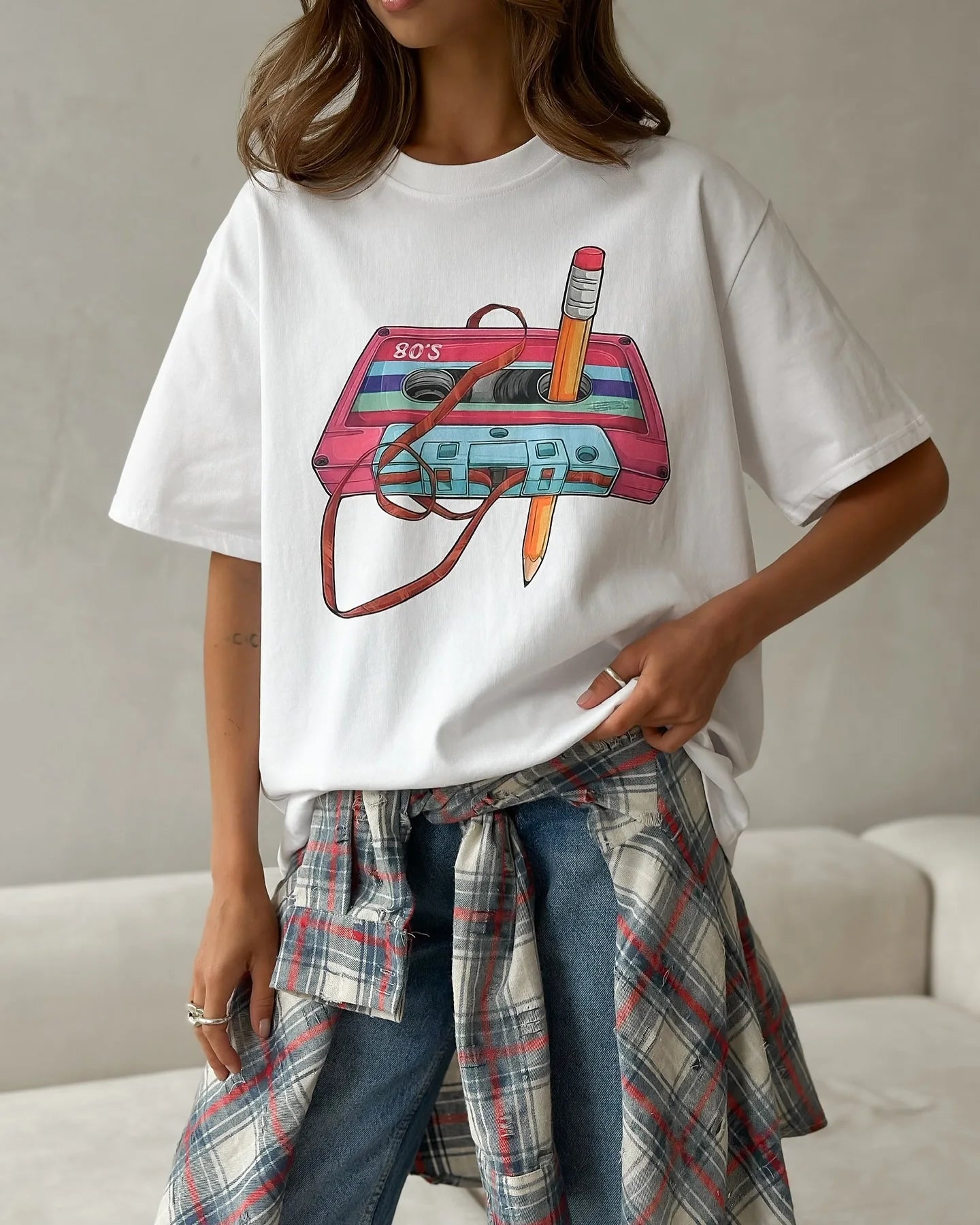 Sumuyoo 100% Cotton Women's Fashionable Printed T-shirt Casual Vintage Short-sleeve Printing T Shirts Fashion Hip Hop Loose Top