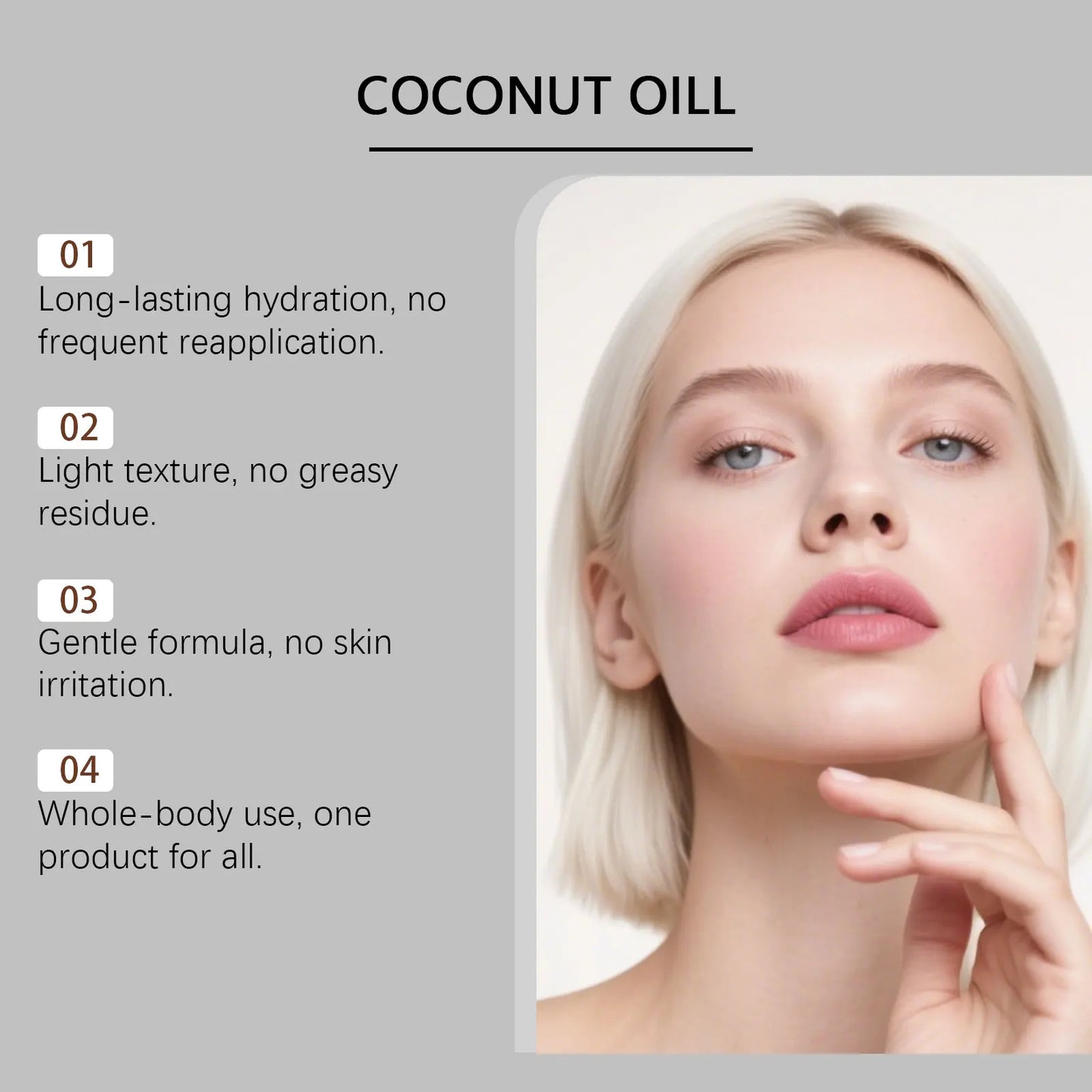 Coconut Oil for Skin & Body 100ml Natural Moisturizing Dry Oil Nourishing & Hydrating Tropical Scent Non Greasy Fast Absorbing