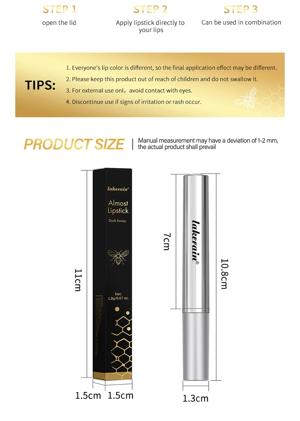 Black Honey Lip Balm-Nourishing and Moisturizing Vitamin E Lip Balm,Winter Lip Care for All Skin Types Makeup Lip Care Cosmetics