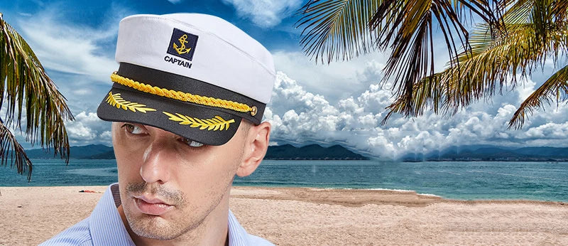 Adult Yacht Sailor Captain Hat Adjustable Men's and Women's Party Hat Makeup Ball Dressing Event Excellent Stylish Accessories