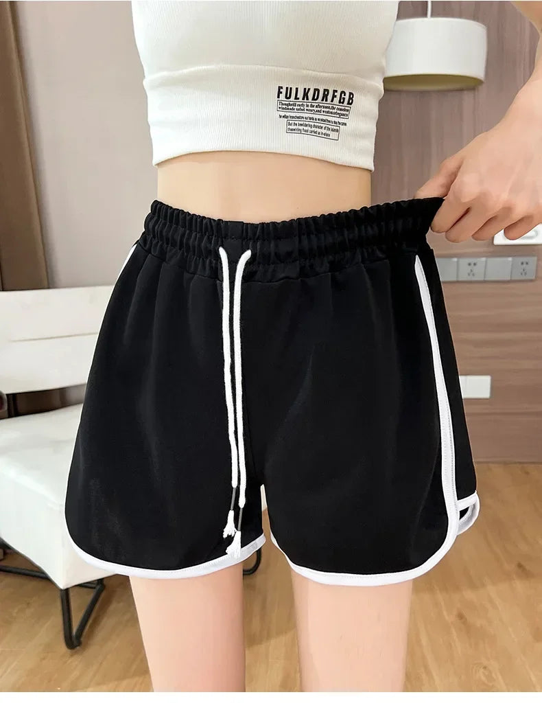Elastic Shorts for Women Loose Fitting Quick Drying Summer Thin Running Fitness Leisure and Anti External Wear Instagram