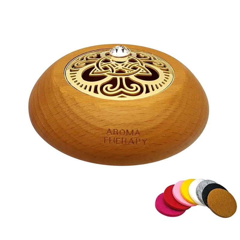 Essential Oil Aromatherapy Diffuser Wooden Stainless Steel Cover Aroma Eco-Friendly Fragrance Diffused Wood Refreshing