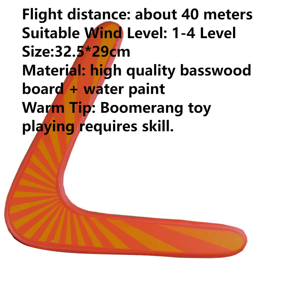 Wooden Boomerang Sports Throwback V Shaped Boomerang Flying Disc Throw Outdoor Game Toys for Kids Adult Interactive Playing Prop