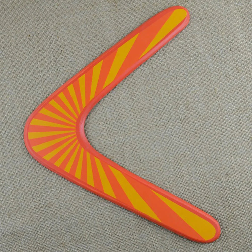 Wooden Boomerang Sports Throwback V Shaped Boomerang Flying Disc Throw Outdoor Game Toys for Kids Adult Interactive Playing Prop