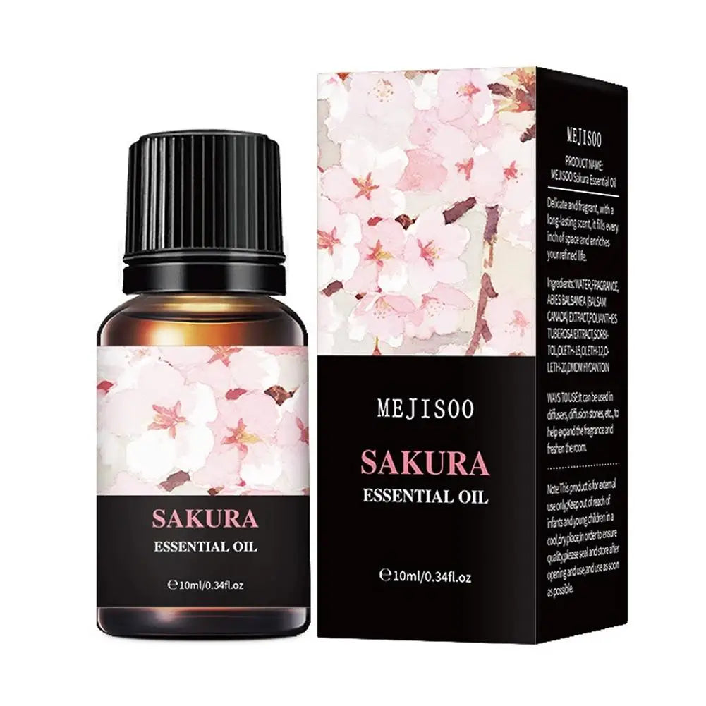 15 Flavors Essential Oils For Aroma Diffuser Air Humidifier Home Water-soluble Cherry Blossom Sandalwood Jasmine Ocean Rose 10ml