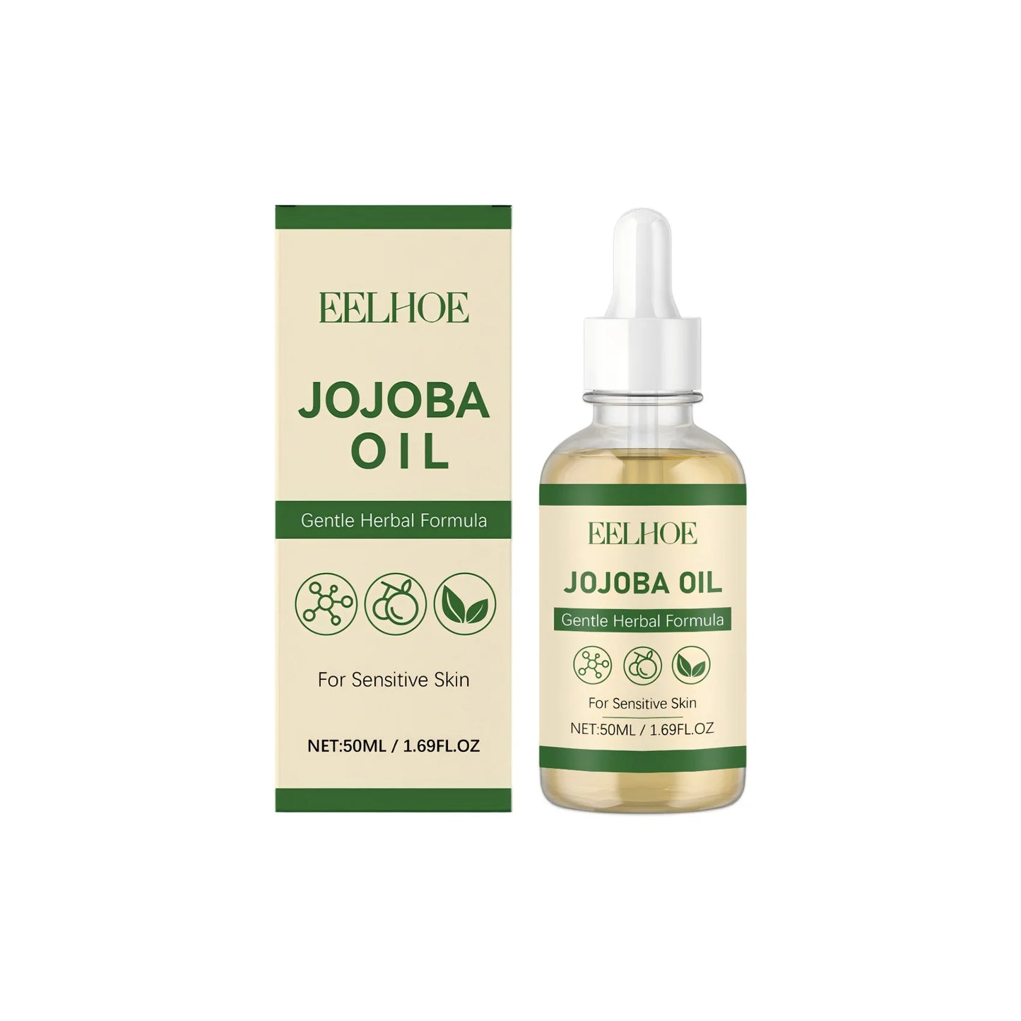 100% Pure Organic Jojoba Oil Cold Pressed Natural Body Massage Oil Moisturizing Hydrating Anti Dry Skin Care for Face Hair Nails