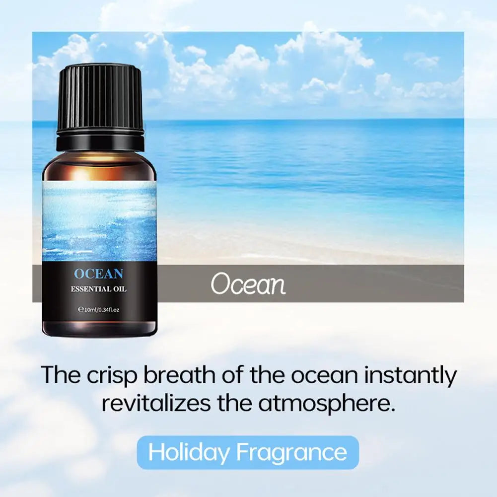 15 Flavors Essential Oils For Aroma Diffuser Air Humidifier Home Water-soluble Cherry Blossom Sandalwood Jasmine Ocean Rose 10ml